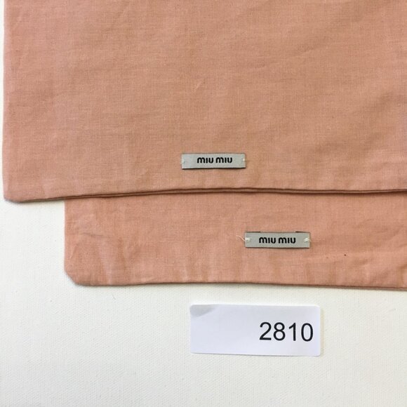 Miu Miu Dust Bags 2 Pieces for Shoes 13.5" x 9" Peach-Tone 100% Cotton - Picture 13 of 13